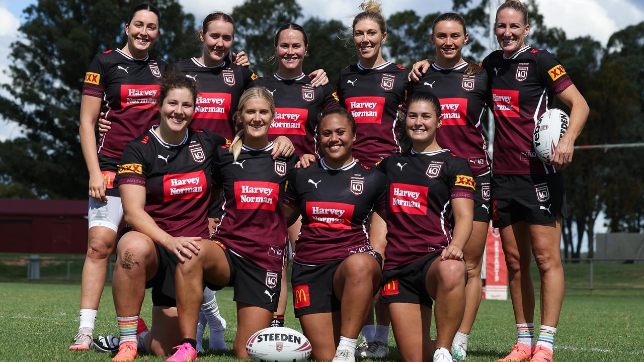 The Brisbane Broncos contingent in the women’s State of Origin Maroons squad