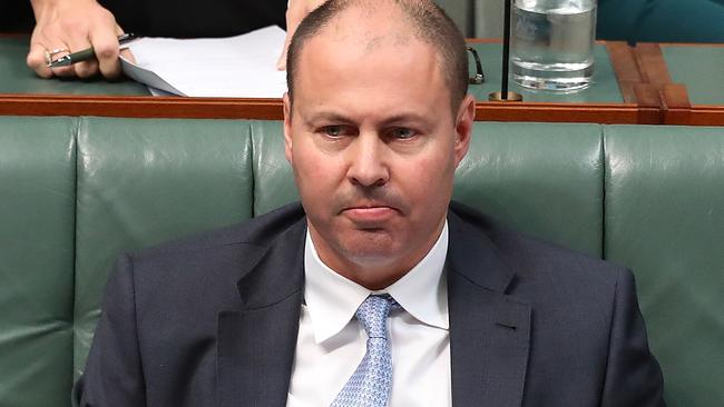 Treasurer Josh Frydenberg during Question Time in the House of Representatives Chamber, at Parliament House in Canberra. Picture Kym Smith