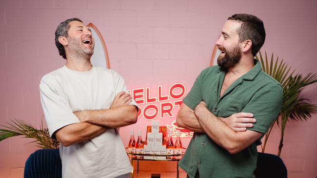 The boys having a laugh on set. Photo: Renee Nowytarger