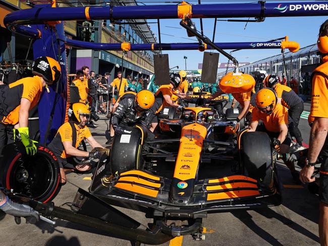 MELBOURNE, MARCH 22, 2024: 2024 Formula One Australian Grand Prix at Albert Park. McLaren driver Oscar Piastri in the pits during free practice two. Picture: Mark Stewart