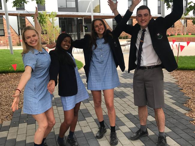 McKinnon Secondary College students celebrate their VCE results in 2018. Picture: Supplied