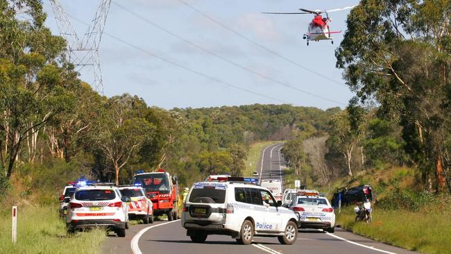 The fatal crash on Picton Road. Picture: Glenn Miller Photography