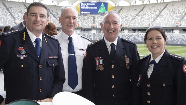 NSW Ambulance’s Supt Ian Johns, Supt Andrew Edwards, Inspector Kevin McSweeney and Supt Jennine Kiely have had a gruelling year thanks to Covid.