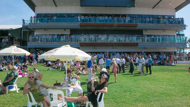 About 5600 punters attended Darwin Cup Day at the turf club on Monday. Picture: Glenn Campbell