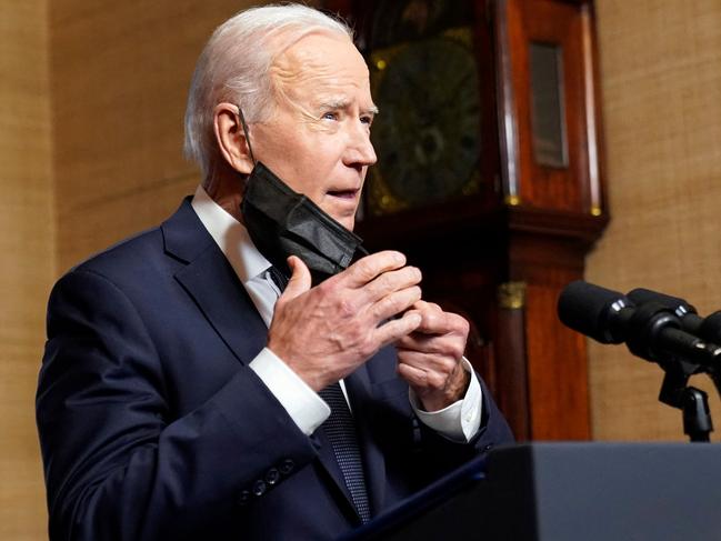 US President Joe Biden speaks about the withdrawal of the remainder of US troops from Afghanistan. Picture: AFP