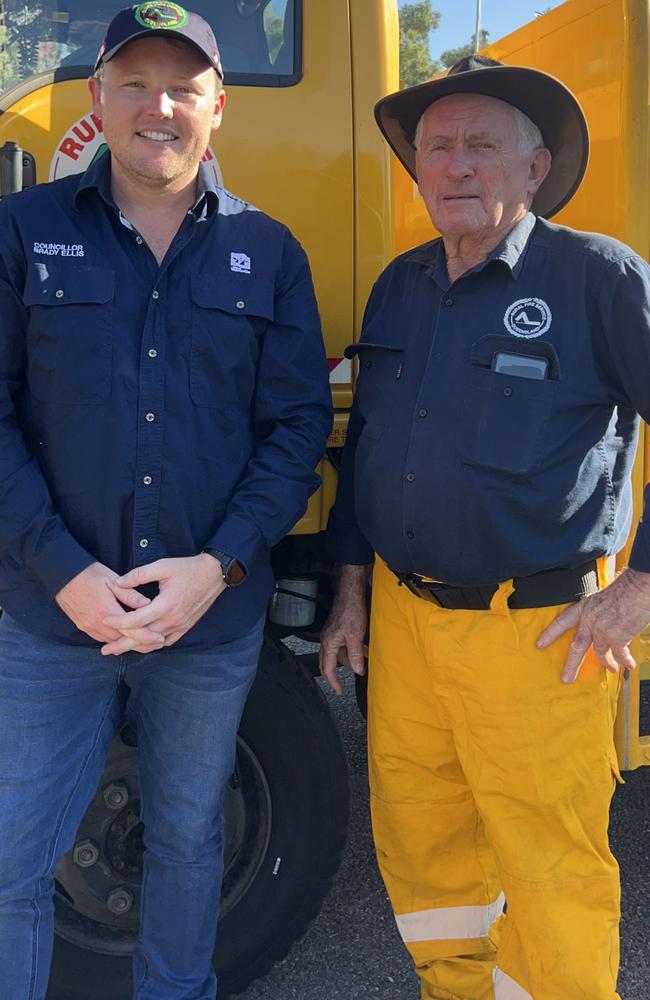 Cungulla Rural Fire Brigade with Division 10 councillor Brady Ellis and 1st officer Kev Harney.