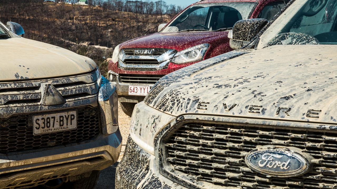 Fourwheel drive comparison test Ford Everest v Mitsubishi pajero Sport v Isuzu MUX