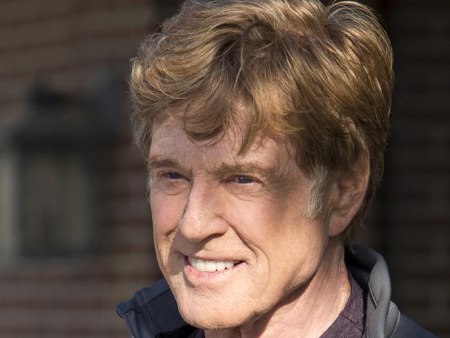 This photo provided by Broad Green Pictures shows, Robert Redford as Bill Bryson in the film, "A Walk in the Woods." Redford co-stars with Nick Nolte and Emma Thompson in the movie which releases in U.S. theaters on Sept. 2, 2015. (Frank Masi, SMPSP/Broad Green Pictures via AP)