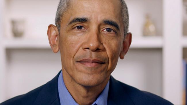 Barack Obama speaking to the graduating students. picture: Getty Images