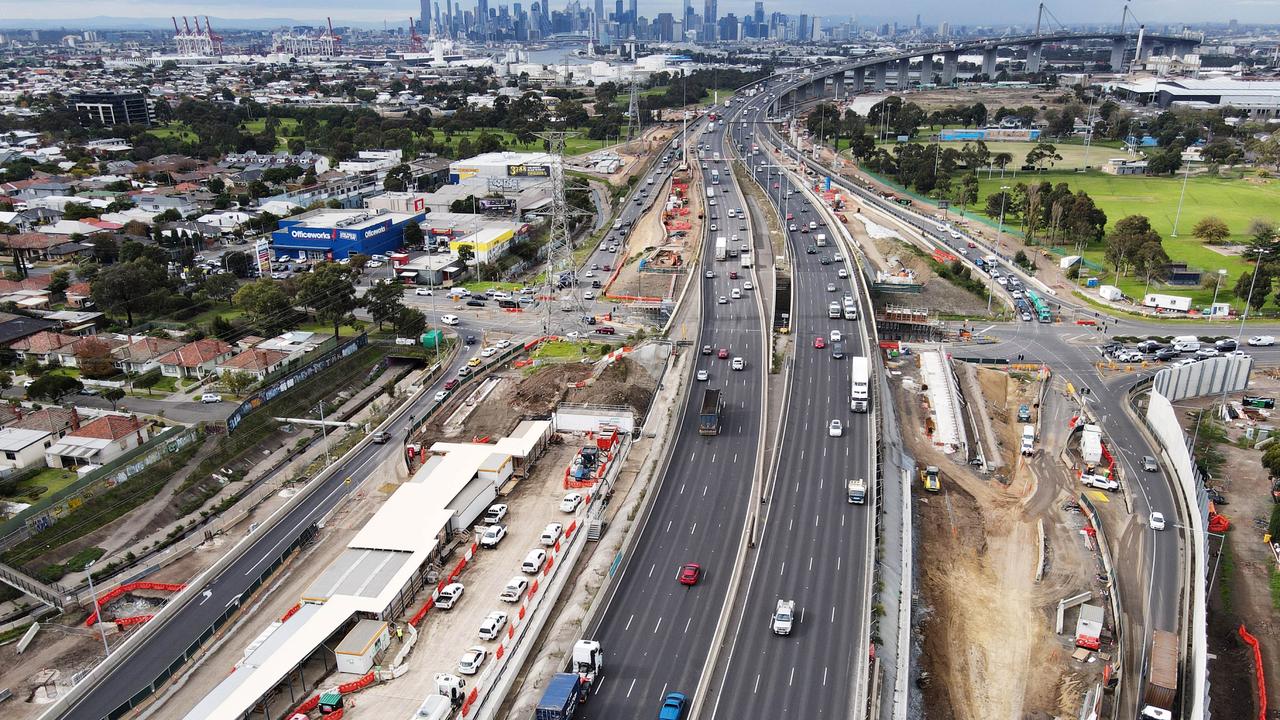 Construction on the Melbourne West Gate tunnel project in Yarraville. Picture: Aaron Francis