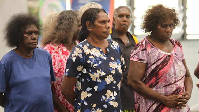 Elders and senior women at the launch of the new justice initiatives for Groote Archipelago on Friday February 2. Picture: Zizi Averill