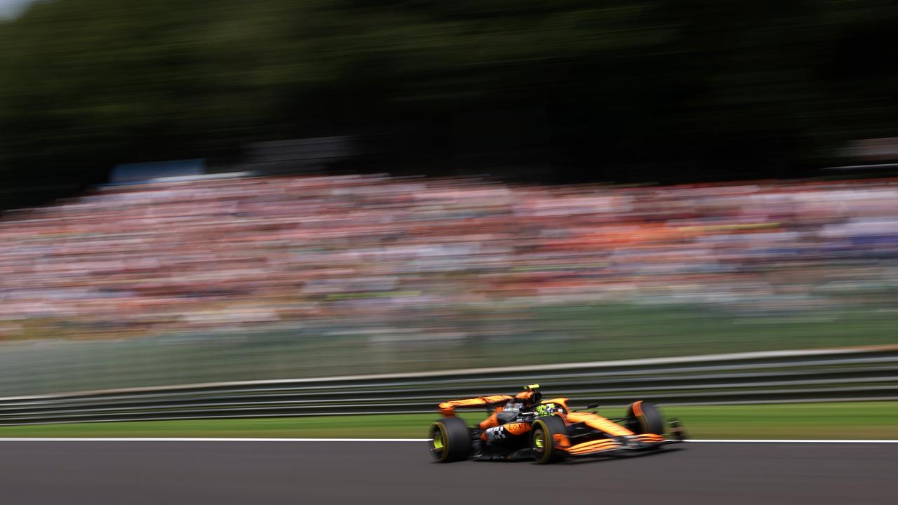 Lando Norris was fastest on Friday. (Photo by Dean Mouhtaropoulos/Getty Images)