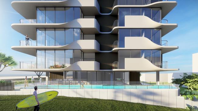 Artist impression of Akuna, a beachfront tower proposed by media and investment mogul Ryan Stokes for Palm Beach on the Gold Coast.