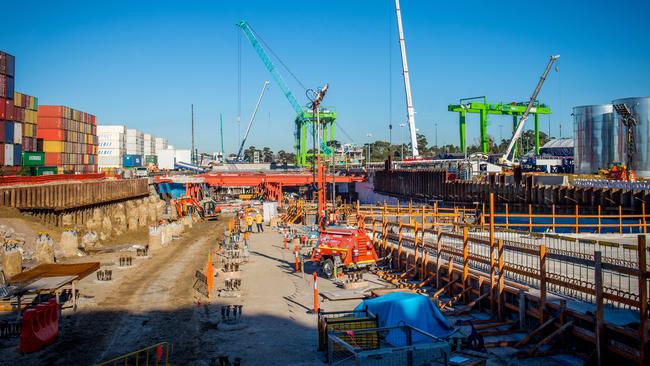 Hundreds of tunnel workers brought in for the West Gate Tunnel project have been given Christmas leave. Picture: Jake Nowakowski