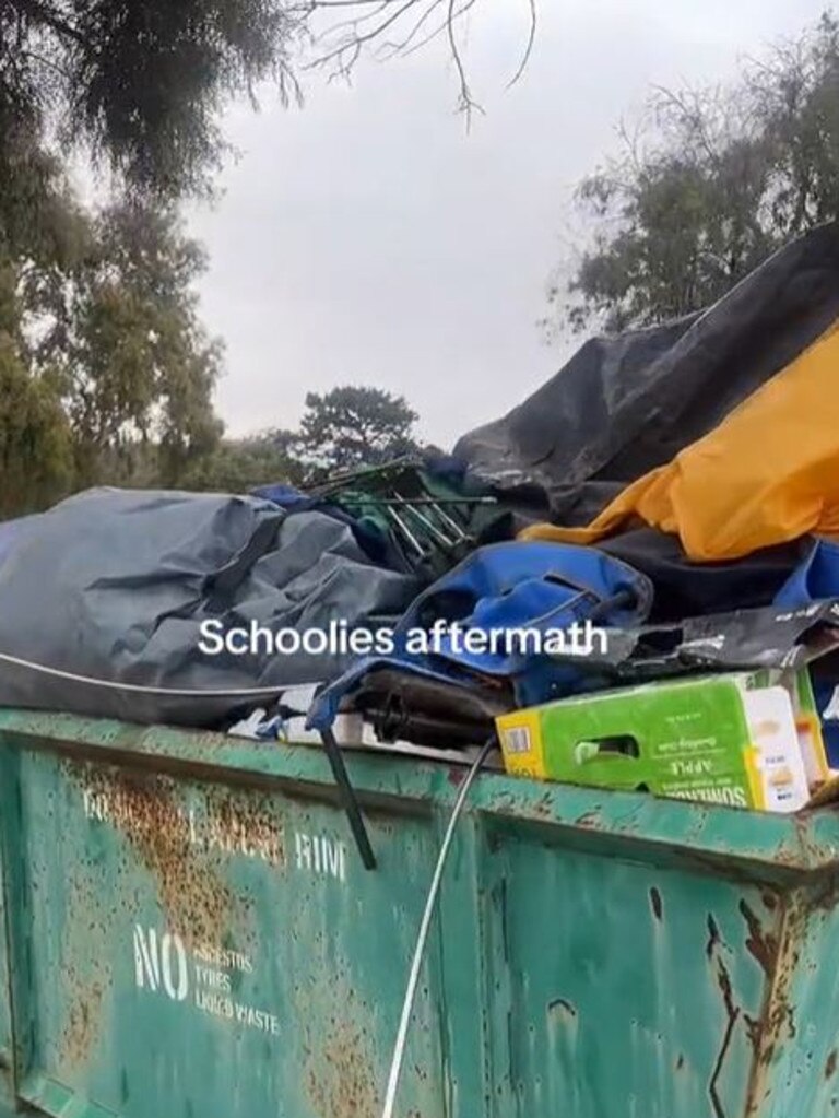 Garbage bins overflowing with trash. Picture: @breeajaye2/TikTok