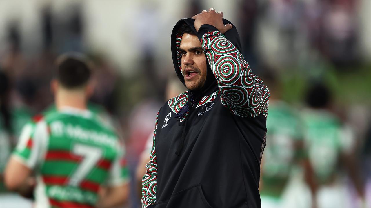 Latrell Mitchell’s comeback has been delayed by a further week, as he continues his recovery from a calf injury. Picture: Getty Images.