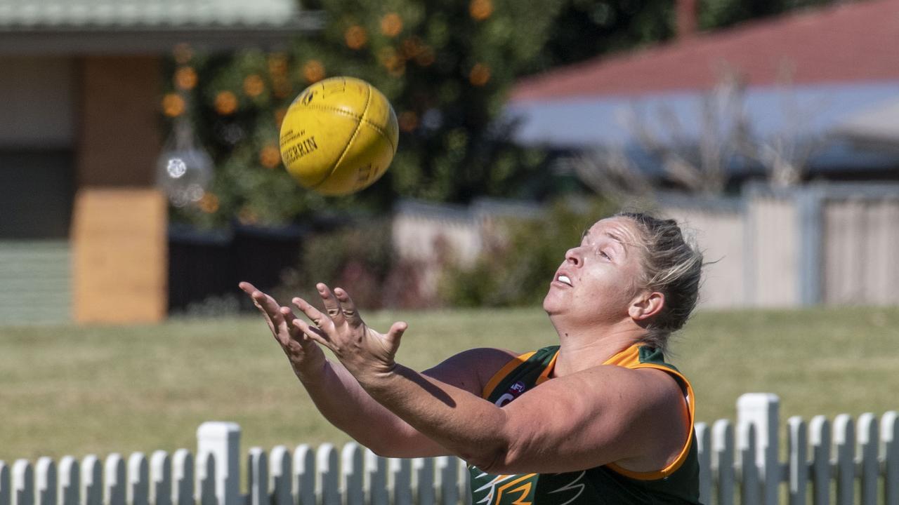 Shaye Easton takes a mark for the Hawks. Picture: Nev Madsen.