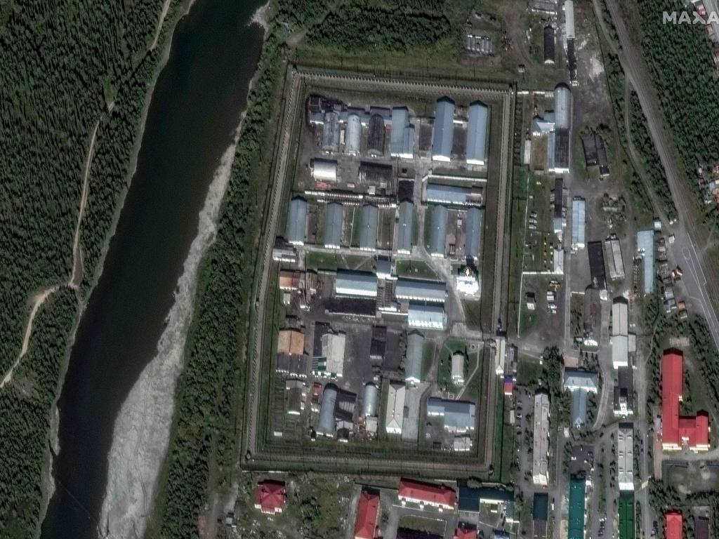 This handout satellite picture shows a general view of the penal colony in the village of Kharp, located above the Arctic Circle, over 1,900 kilometres northeast of Moscow.