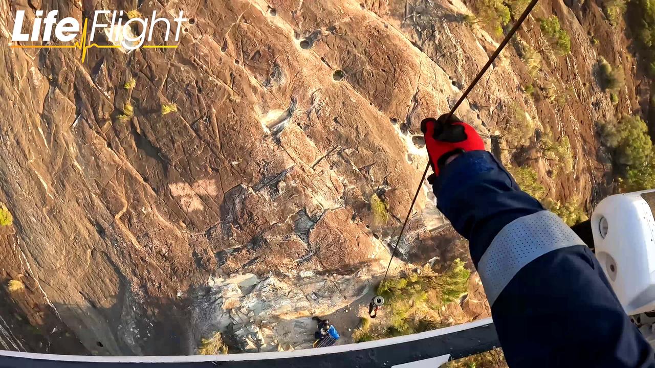 LifeFlight was called in to rescue a man from Mt Beerwah on Saturday. Picture: LifeFlight