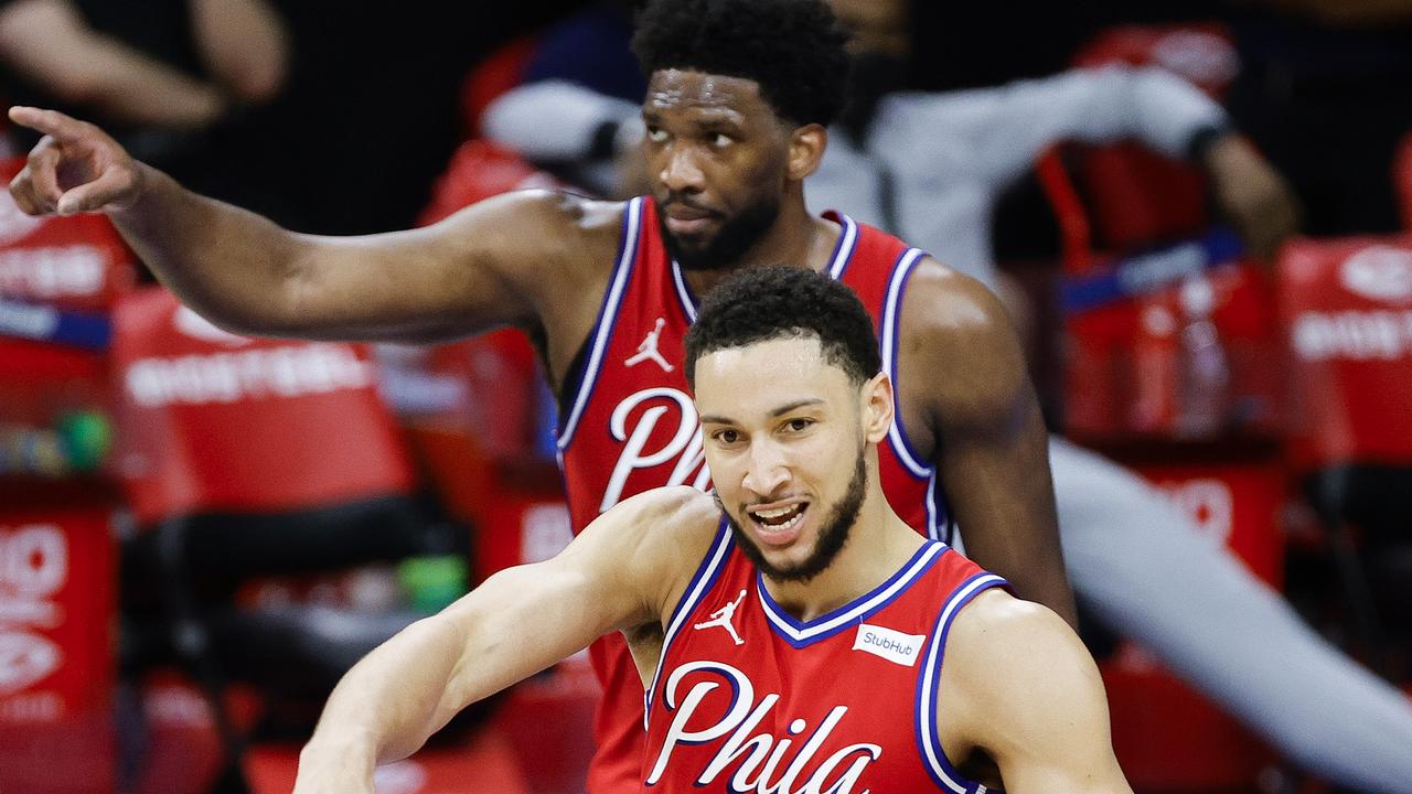 Ben Simmons still isn’t over being hung out to dry by Joel Embiid. (Photo by Tim Nwachukwu/Getty Images)