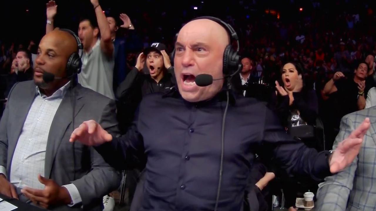 Joe Rogan was all of us after that KO. Photo: Fox Sports.