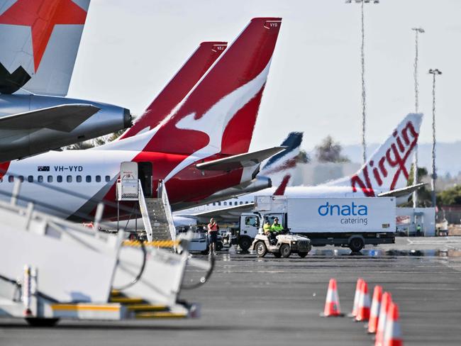 ADELAIDE AUSTRALIA - NewsWire Photos JUNE 16, 2024: QANTAS aircraft Adelaide Airport. Picture: NCA NewsWire / Brenton Edwards