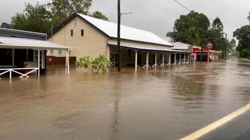 Member for Nanango Deb Frecklington posted images on Facebook of the Woolooga Trader flooding after overnight rain in January. Picture: Facebook