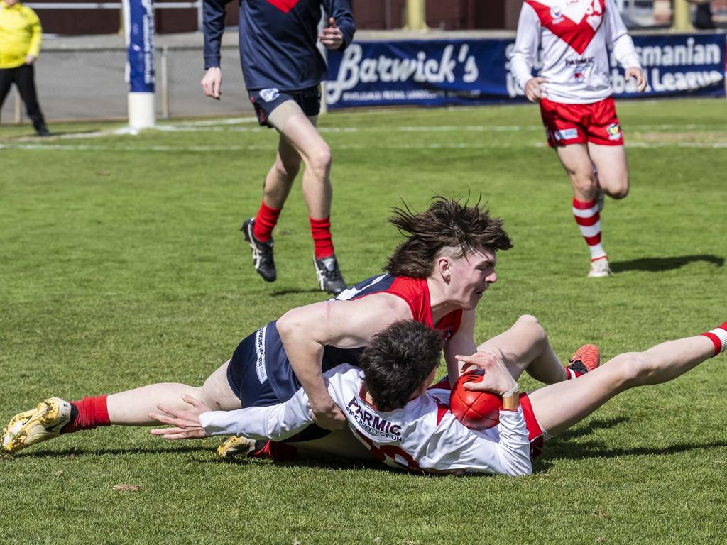 STJFL Grand finals U18 Boys Clarence v North Hobart at North Hobart Oval. Picture: Caroline Tan