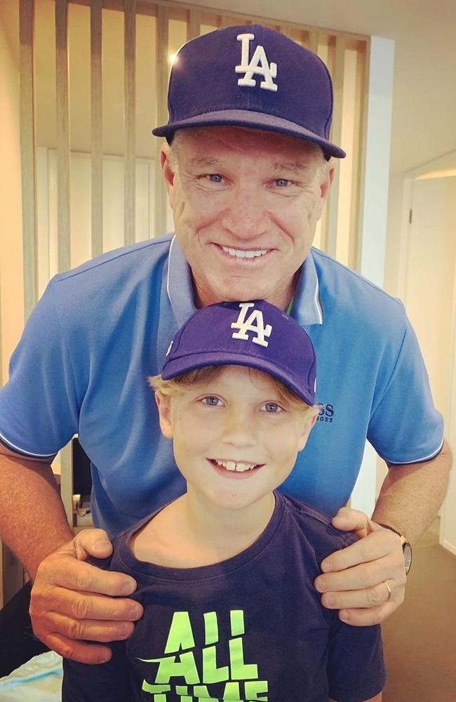 Kerri-Anne Hamilton’s photo of son Koby and Dean Jones. Picture: Instagram