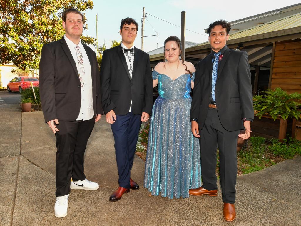 Lismore High Year 12 Formal 2022: Bailey Gibson, Tyrese Byrne, Maddison Campbell and Jack Latham.