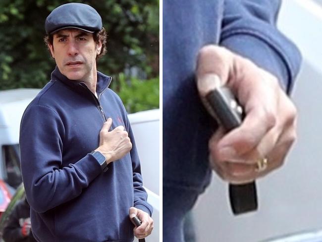 Sacha Baron Cohen was seen wearing his wedding ring. Picture: Backgrid