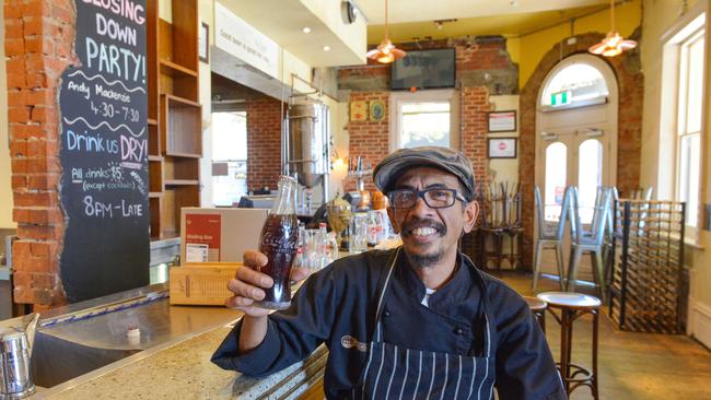 The Archer’s head chef Tony Kartono inside the hotel, which will reopen within weeks. Picture: AAP / Brenton Edwards