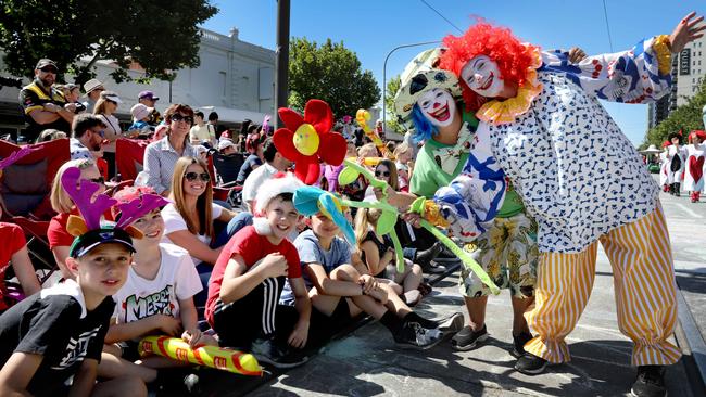 Clowns at the 2018 Adelaide Christmas Pageant. Picture: AAP / Dean Martin