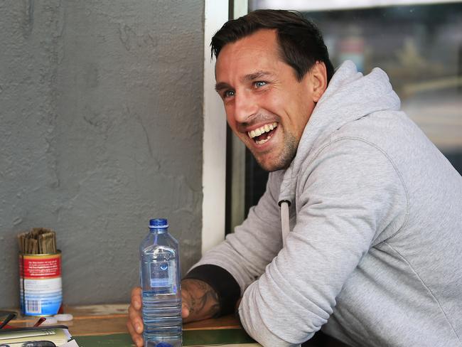Sydney Roosters’ Mitchell Pearce retreated to the centre after a video of him was released simulating sex with a dog. Picture: Dylan Robinson