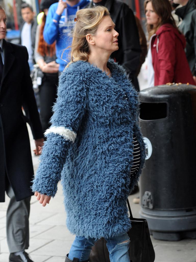 Renee Zellweger films the latest ‘Bridget Jones’ movie in London, England. Picture: Getty