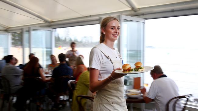 Rick Shores at Burleigh Heads took top spot in the inaugural delicious. 100 list of Queensland's most delicious restaurants. Georgia Harris serves up bug rolls. Picture: Adam Head