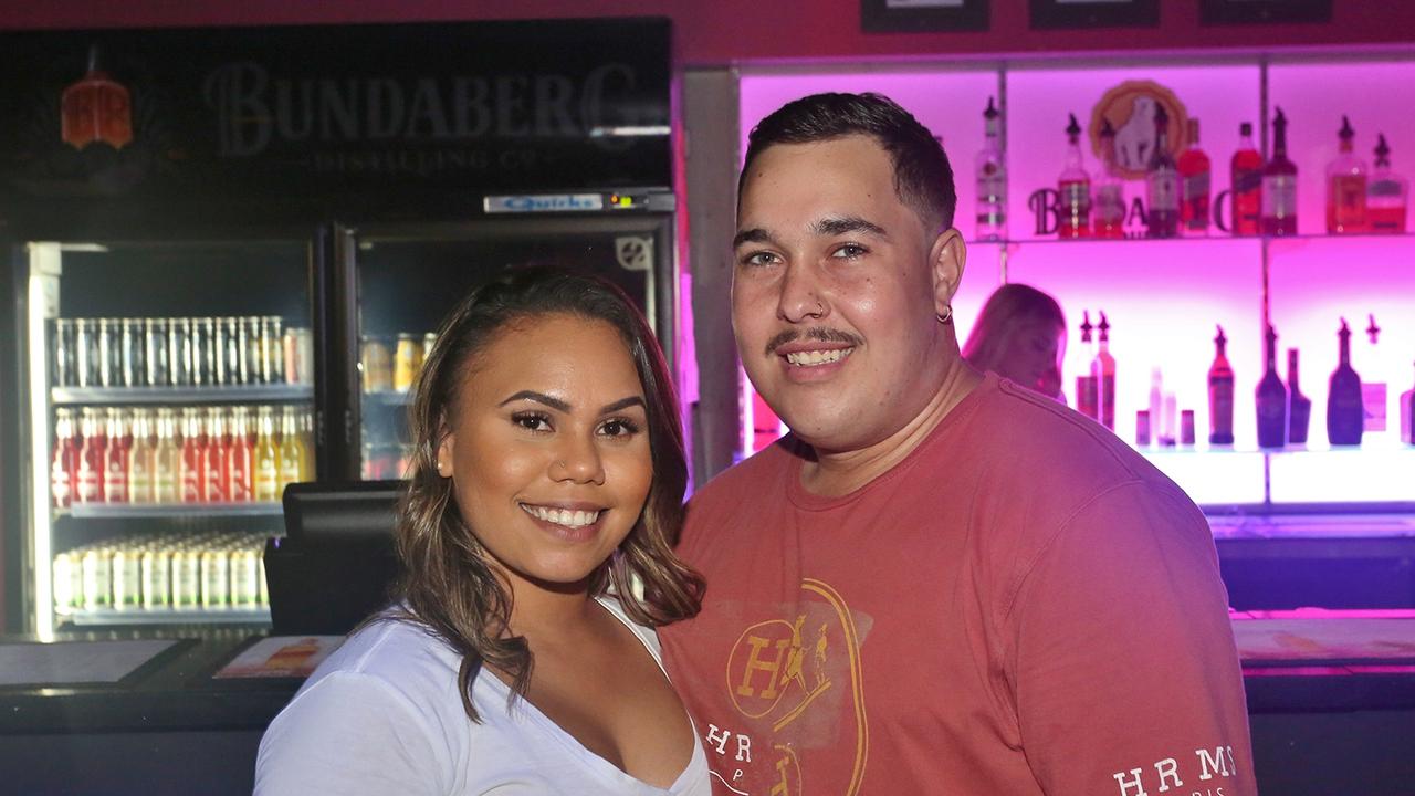 L-R Nykocha Richardson and Jaleel Donald at Zodiac Nightclub. Photo Liam Fahey / Morning Bulletin