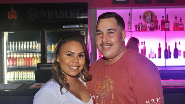 L-R Nykocha Richardson and Jaleel Donald at Zodiac Nightclub. Photo Liam Fahey / Morning Bulletin