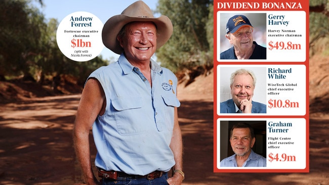 A dividend bonanza will make Australia’s richlister directors even wealthier.