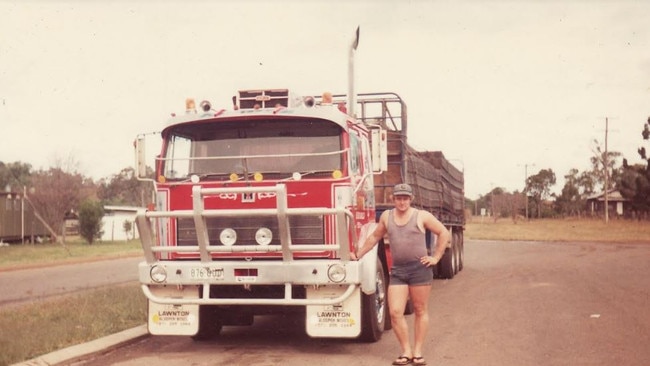 David 'Duck' William Pearce and his first truck, a red 3070.