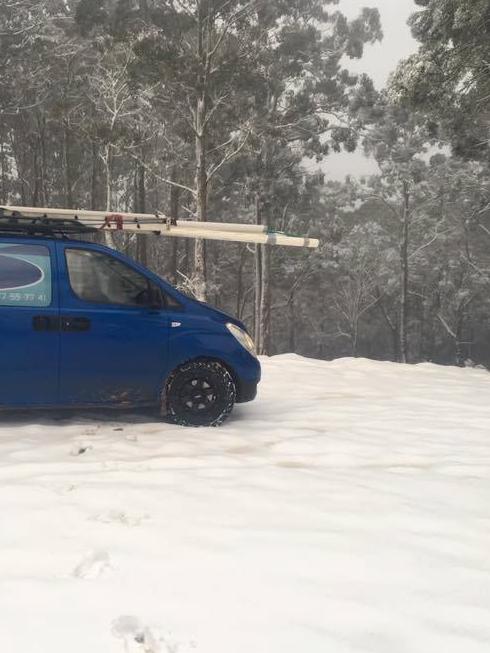 Snow will fall across the state today, adding to yesterday’s dump in Lorne. Picture: Facebook/Destination Surf Coast