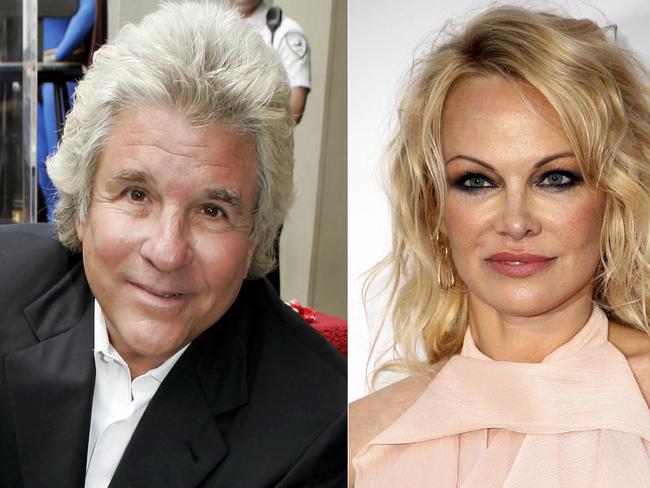 Hollywood producer Jon Peters and model-actress Pamela Anderson. Picture: AP