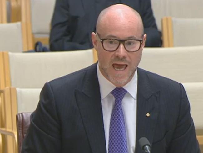 Luke Sayers appearing before a Senate committee into his time at PwC on October 12 2023. Supplied