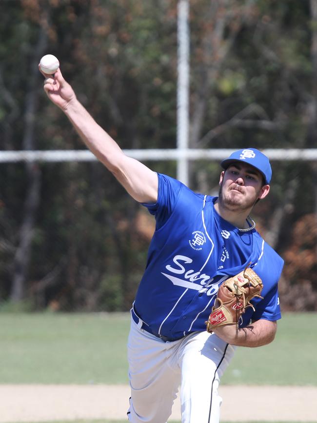 Greater Brisbane League baseball - Coomera vs Surfers Paradise at Beenleigh. Surfers’ Scott Cronan. Picture: Mike Batterham