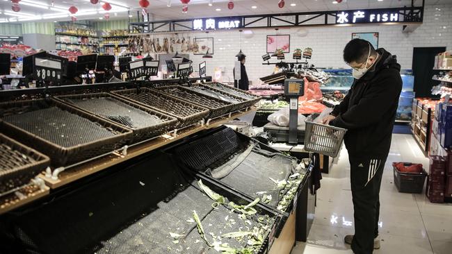 There has been a rush on food supplies in Wuhan, Hubei.