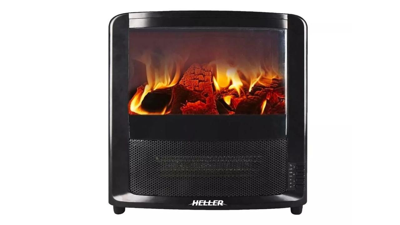 Heller 2000W Electric Fireplace Heater. Image: eBay.