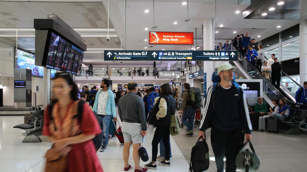 Nearly 40 flights were cancelled after strong winds closed runways at Sydney airport. Picture: NCA NewsWire / Gaye Gerard