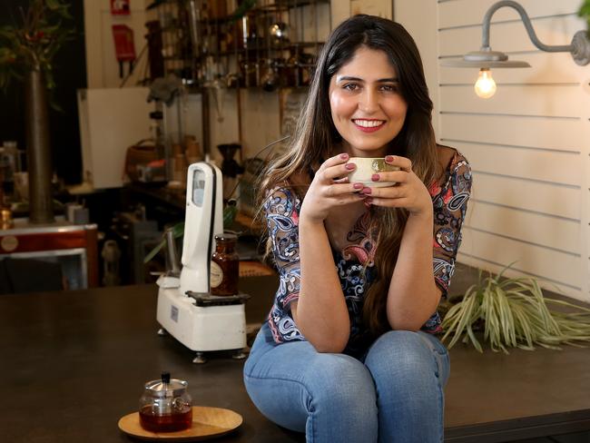 Sahdia Hamid enjoys a pot of smoky black tea. Picture: Toby Zerna