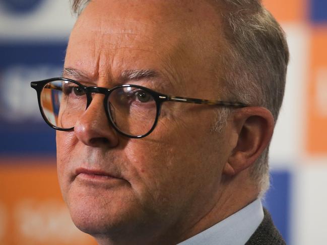 SYDNEY, AUSTRALIA - NewsWire Photos, July 06, 2022: Prime Minister Anthony Albanese, provides a weather and flood update during a press conference at the RFS Headquarters in Sydney. Picture: NCA Newswire/ Gaye Gerard