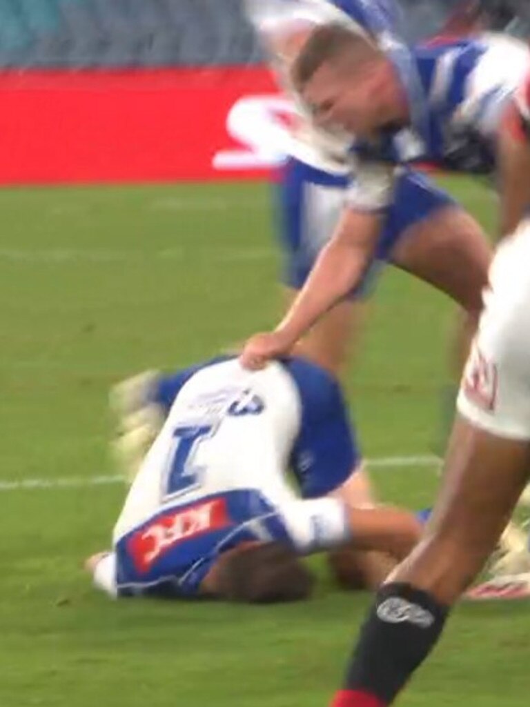 Blake Taaffe was in a bad way. Photo: Fox Sports